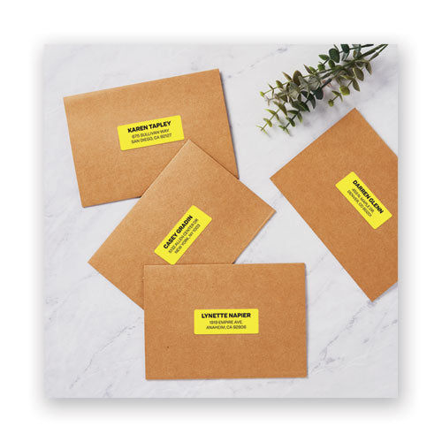 High-visibility Permanent Laser Id Labels, 1 X 2 5-8, Neon Yellow, 750-pack