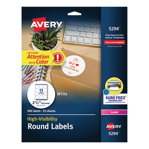 High-vis Removable Laser-inkjet Id Labels W- Sure Feed, 1 X 2 5-8, Neon, 360-pk