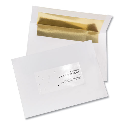 Glossy White Easy Peel Mailing Labels W- Sure Feed Technology, Laser Printers, 2 X 4, White, 10-sheet, 25 Sheets-pack