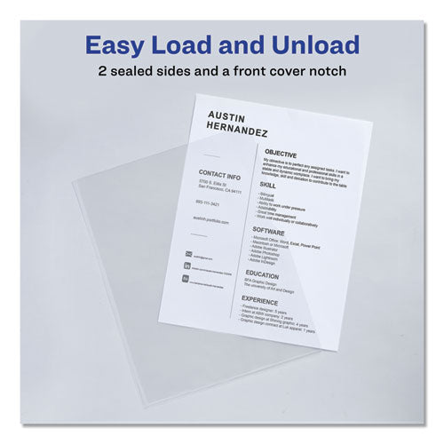 Clear Plastic Sleeves, Letter Size, Clear, 12-pack