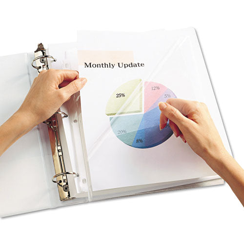 Quick Top & Side Loading Sheet Protectors, Letter, Diamond Clear, 50-box