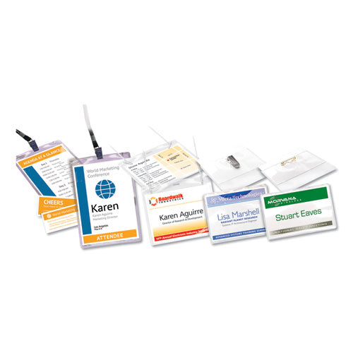 Pin-style Badge Holder With Laser-inkjet Insert, Top Load, 4 X 3, White, 100-box