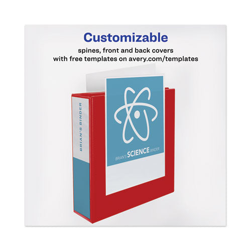 Heavy-duty View Binder With Durahinge And Locking One Touch Ezd Rings, 3 Rings, 4" Capacity, 11 X 8.5, Red