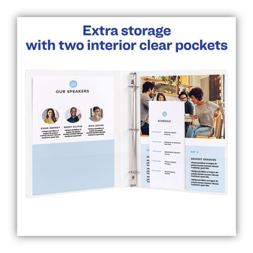 Heavy-duty Non Stick View Binder With Durahinge And Slant Rings, 3 Rings, 1" Capacity, 11 X 8.5, White, 4-pack