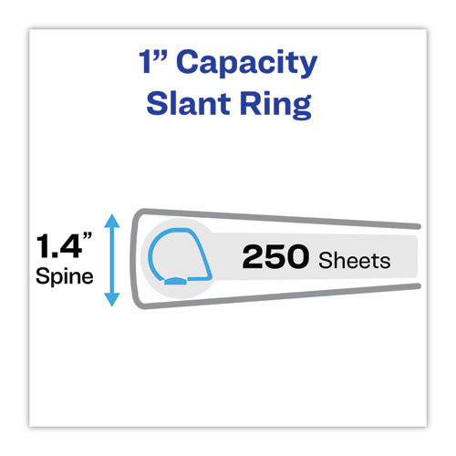 Heavy-duty Non Stick View Binder With Durahinge And Slant Rings, 3 Rings, 1" Capacity, 11 X 8.5, White, 4-pack