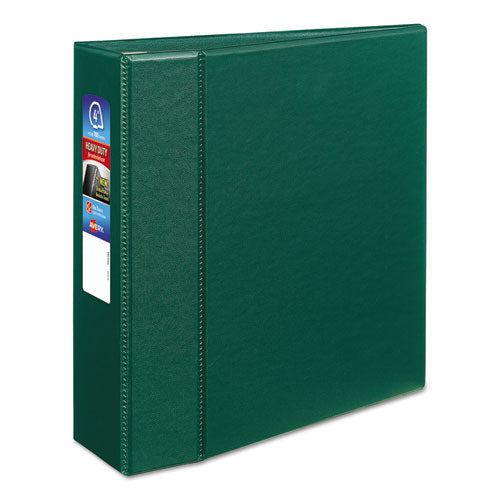 Heavy-duty Non-view Binder With Durahinge And Locking One Touch Ezd Rings, 3 Rings, 4" Capacity, 11 X 8.5, Green