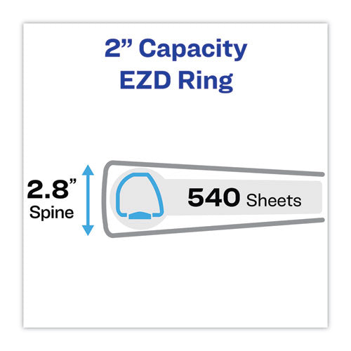 Heavy-duty Non Stick View Binder With Durahinge And Slant Rings, 3 Rings, 2" Capacity, 11 X 8.5, White, 4-pack