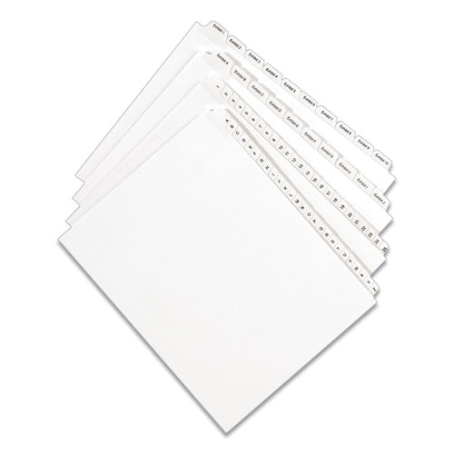 Preprinted Legal Exhibit Side Tab Index Dividers, Allstate Style, 26-tab, M, 11 X 8.5, White, 25-pack