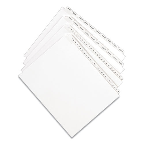 Preprinted Legal Exhibit Side Tab Index Dividers, Allstate Style, 26-tab, T, 11 X 8.5, White, 25-pack