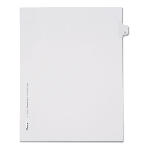 Preprinted Legal Exhibit Side Tab Index Dividers, Allstate Style, 26-tab, W, 11 X 8.5, White, 25-pack