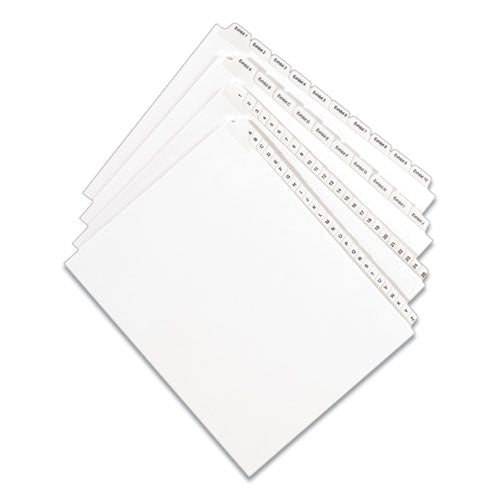 Preprinted Legal Exhibit Side Tab Index Dividers, Allstate Style, 25-tab, 276 To 300, 11 X 8.5, White, 1 Set