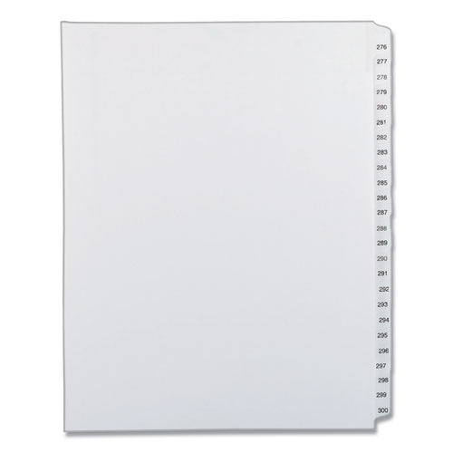 Preprinted Legal Exhibit Side Tab Index Dividers, Allstate Style, 25-tab, 276 To 300, 11 X 8.5, White, 1 Set