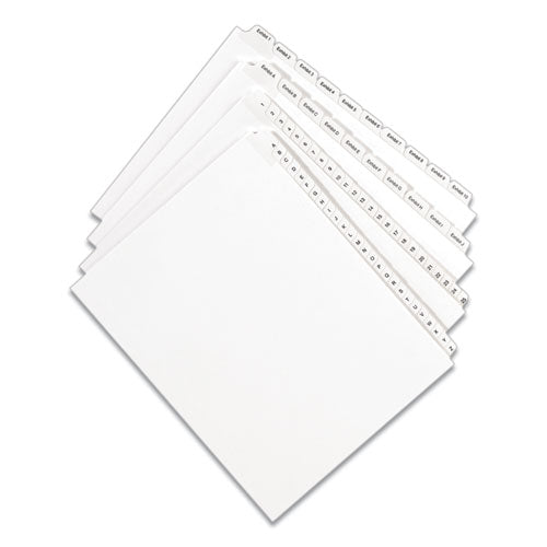 Preprinted Legal Exhibit Side Tab Index Dividers, Allstate Style, 10-tab, 1, 11 X 8.5, White, 25-pack