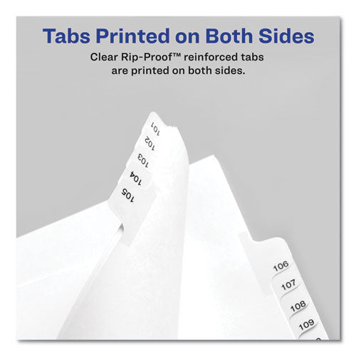 Preprinted Legal Exhibit Side Tab Index Dividers, Allstate Style, 10-tab, 6, 11 X 8.5, White, 25-pack