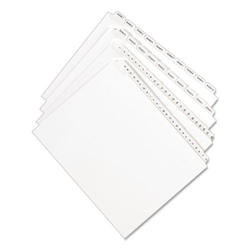 Preprinted Legal Exhibit Side Tab Index Dividers, Allstate Style, 10-tab, 10, 11 X 8.5, White, 25-pack