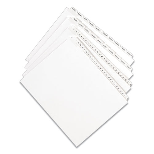 Preprinted Legal Exhibit Side Tab Index Dividers, Allstate Style, 10-tab, 14, 11 X 8.5, White, 25-pack