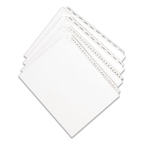Preprinted Legal Exhibit Side Tab Index Dividers, Allstate Style, 10-tab, 16, 11 X 8.5, White, 25-pack