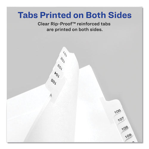 Preprinted Legal Exhibit Side Tab Index Dividers, Allstate Style, 10-tab, 16, 11 X 8.5, White, 25-pack