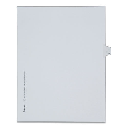 Preprinted Legal Exhibit Side Tab Index Dividers, Allstate Style, 10-tab, 16, 11 X 8.5, White, 25-pack