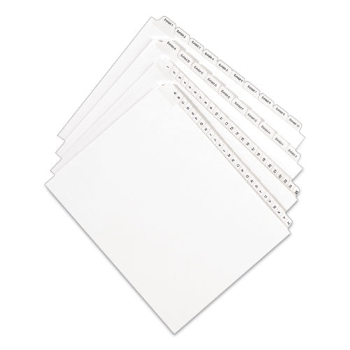 Preprinted Legal Exhibit Side Tab Index Dividers, Allstate Style, 10-tab, 17, 11 X 8.5, White, 25-pack