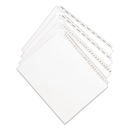 Preprinted Legal Exhibit Side Tab Index Dividers, Allstate Style, 10-tab, 20, 11 X 8.5, White, 25-pack