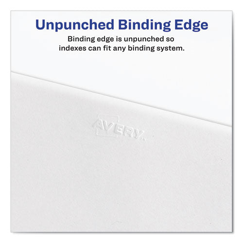 Preprinted Legal Exhibit Side Tab Index Dividers, Allstate Style, 10-tab, 22, 11 X 8.5, White, 25-pack
