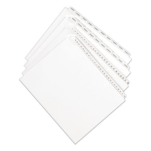 Preprinted Legal Exhibit Side Tab Index Dividers, Allstate Style, 10-tab, 22, 11 X 8.5, White, 25-pack
