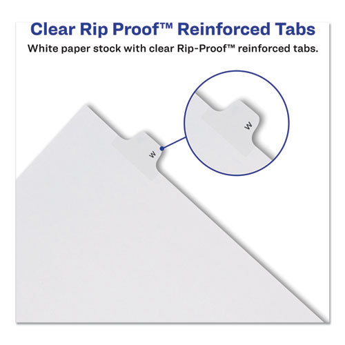 Preprinted Legal Exhibit Side Tab Index Dividers, Allstate Style, 10-tab, 24, 11 X 8.5, White, 25-pack