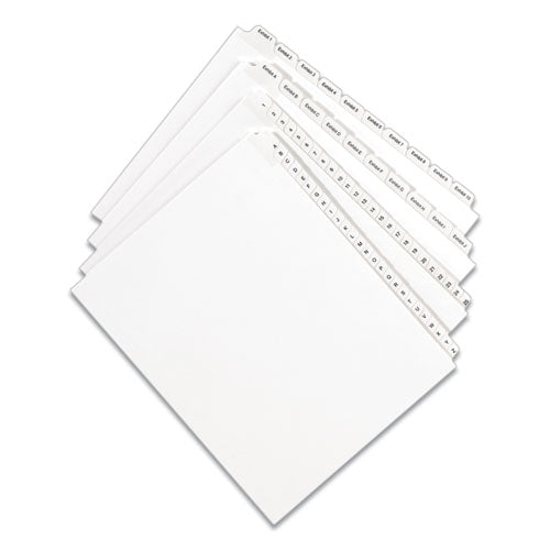 Preprinted Legal Exhibit Side Tab Index Dividers, Allstate Style, 10-tab, 25, 11 X 8.5, White, 25-pack