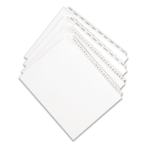 Preprinted Legal Exhibit Side Tab Index Dividers, Allstate Style, 10-tab, 26, 11 X 8.5, White, 25-pack