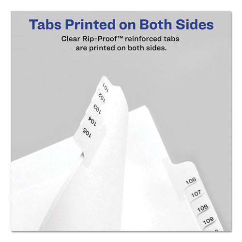 Preprinted Legal Exhibit Side Tab Index Dividers, Allstate Style, 10-tab, 26, 11 X 8.5, White, 25-pack