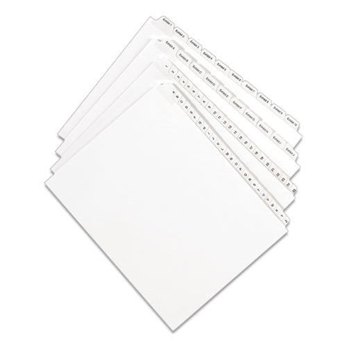 Preprinted Legal Exhibit Side Tab Index Dividers, Allstate Style, 10-tab, 28, 11 X 8.5, White, 25-pack