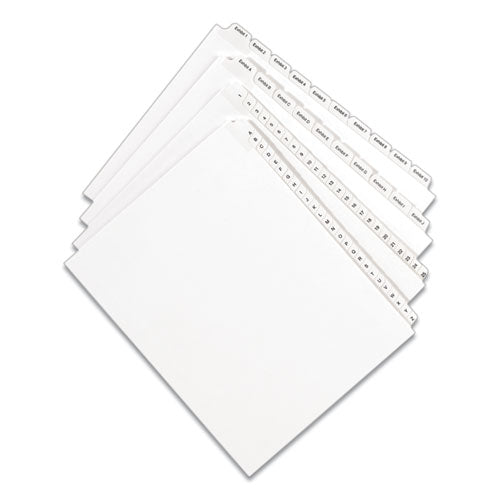 Preprinted Legal Exhibit Side Tab Index Dividers, Allstate Style, 10-tab, 30, 11 X 8.5, White, 25-pack