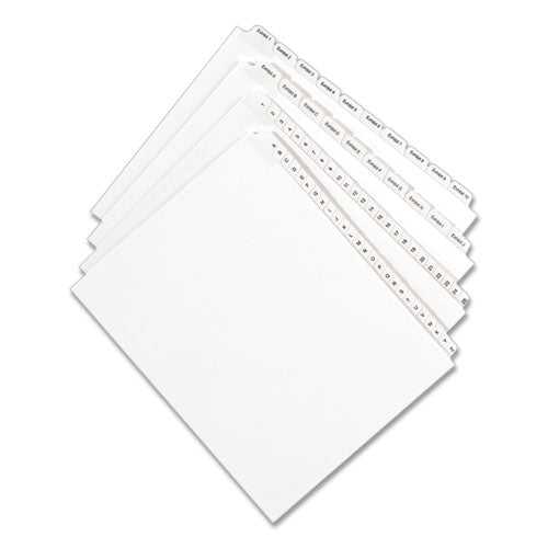 Preprinted Legal Exhibit Side Tab Index Dividers, Allstate Style, 10-tab, 35, 11 X 8.5, White, 25-pack