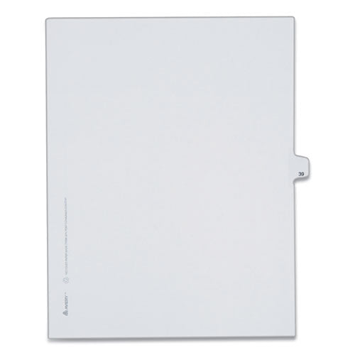 Preprinted Legal Exhibit Side Tab Index Dividers, Allstate Style, 10-tab, 39, 11 X 8.5, White, 25-pack