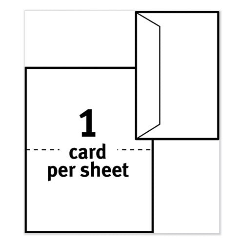 Half-fold Greeting Cards, Inkjet, 5 1-2 X 8.5, Matte White, 30-box W-envelopes