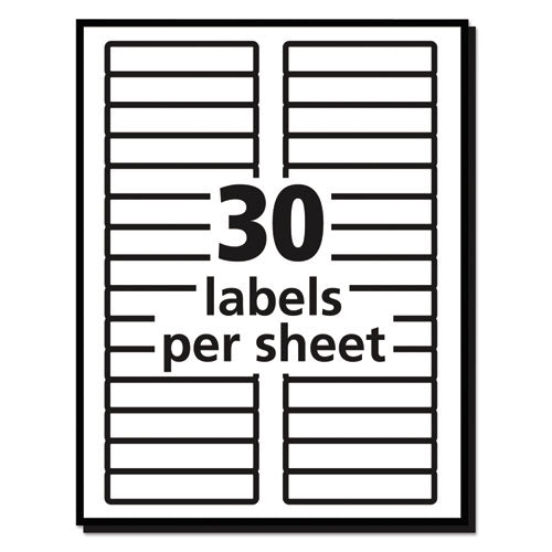 Permanent Trueblock File Folder Labels With Sure Feed Technology, 0.66 X 3.44, White, 30-sheet, 25 Sheets-pack