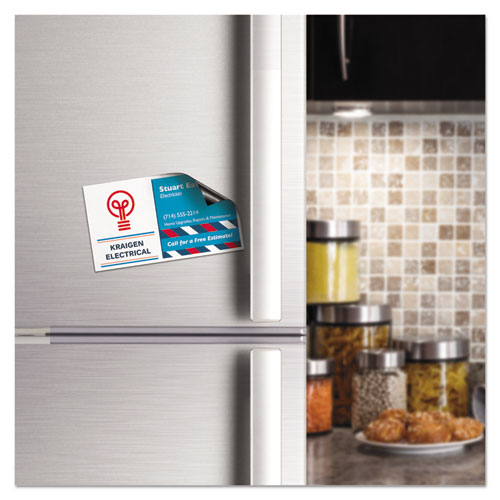 Magnetic Business Cards, 2 X 3 1-2, White, 10-sheet, 30-pack