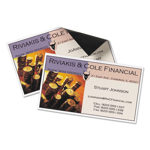 Magnetic Business Cards, 2 X 3 1-2, White, 10-sheet, 30-pack