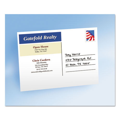 Photo-quality Glossy Postcards For Inkjet Printers, 4 1-4 X 5 1-2, White, 100-pk