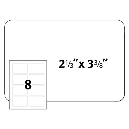 Flexible Adhesive Name Badge Labels, 3.38 X 2.33, White, 160-pack