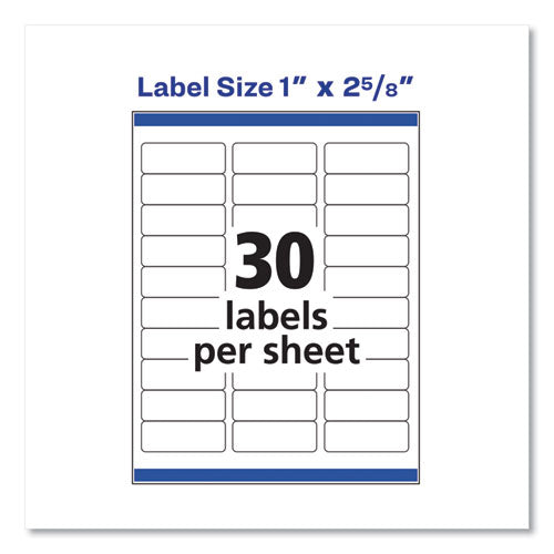 Easy Peel White Address Labels W- Sure Feed Technology, Inkjet Printers, 1 X 2.63, White, 30-sheet, 100 Sheets-box