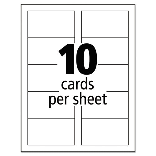Clean Edge Business Cards, Inkjet, 2 X 3 1-2, Glossy White, 200-pack