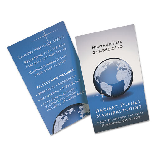 Print-to-the-edge True Print Business Cards, Inkjet, 2x3 1-2, Wht, 160-pk