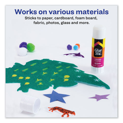 Permanent Glue Stic Value Pack, 1.27 Oz, Applies White, Dries Clear, 6-pack