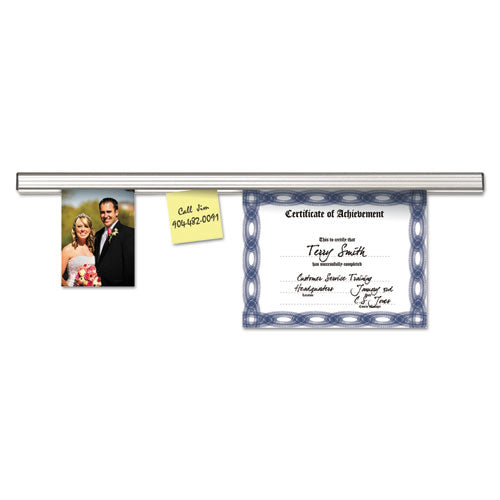 Grip-a-strip Display Rail, 96 X 1 1-2, Aluminum Finish