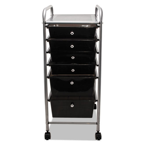 Portable Drawer Organizer, 13w X 15.38d X 32.13h, Smoke-matte Gray