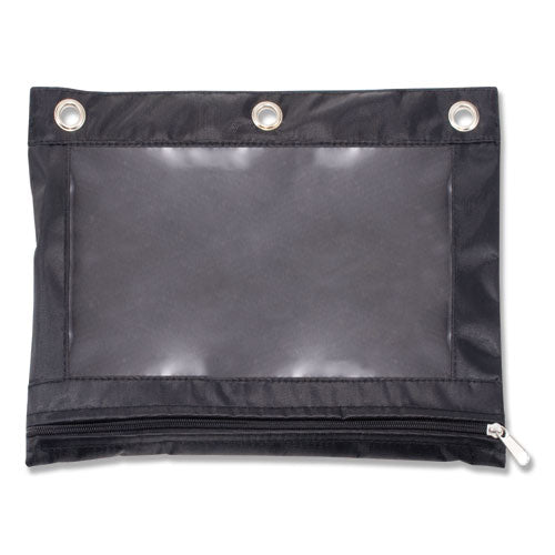 Binder Pencil Pouch, 10 X 7 3-8, Black-clear