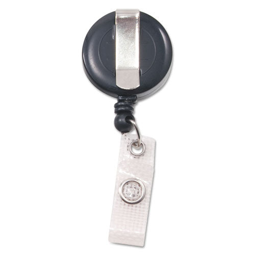 Deluxe Retractable Id Reel With Badge Holder, 24" Extension, Black, 12-box