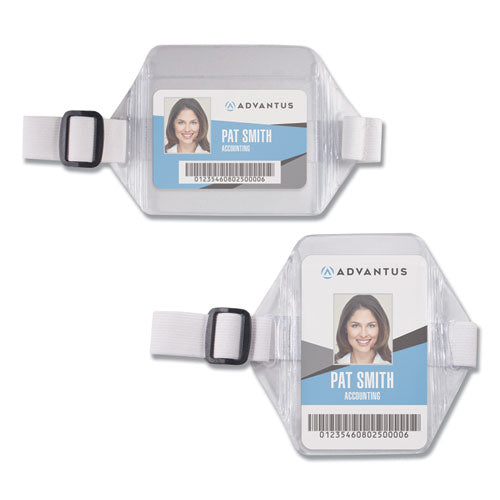Horizontal Arm Badge Holder, 5.5 X 3.88, Clear-white. 12-box
